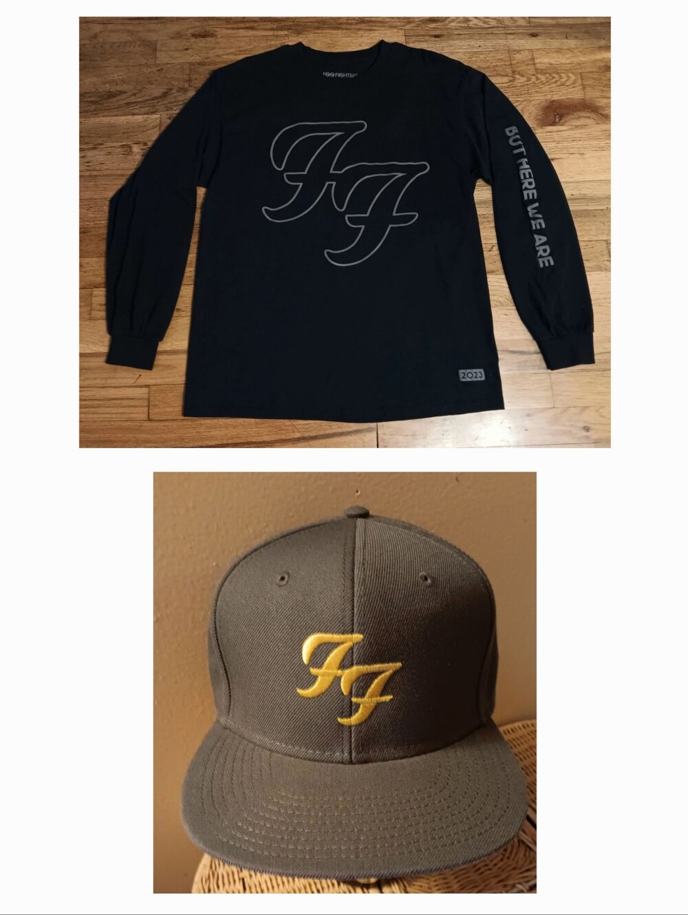 Foo Fighters But Here We Are t-shirt Long Sleeve and Embroidered cap hat lot